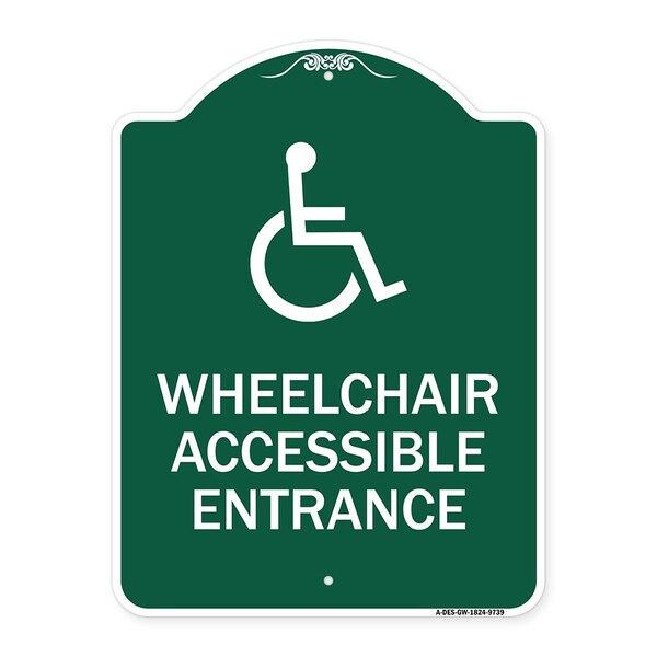 Signmission Wheelchair Accessible Entrance Heavy-Gauge Aluminum Architectural Sign, 24" H, GW-1824-9739 A-DES-GW-1824-9739 - main